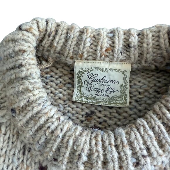 VTG Gaeltarra Fair Isle Wool Knit Pullover Crewneck Sweater Women's 36 Cream - Picture 3 of 7